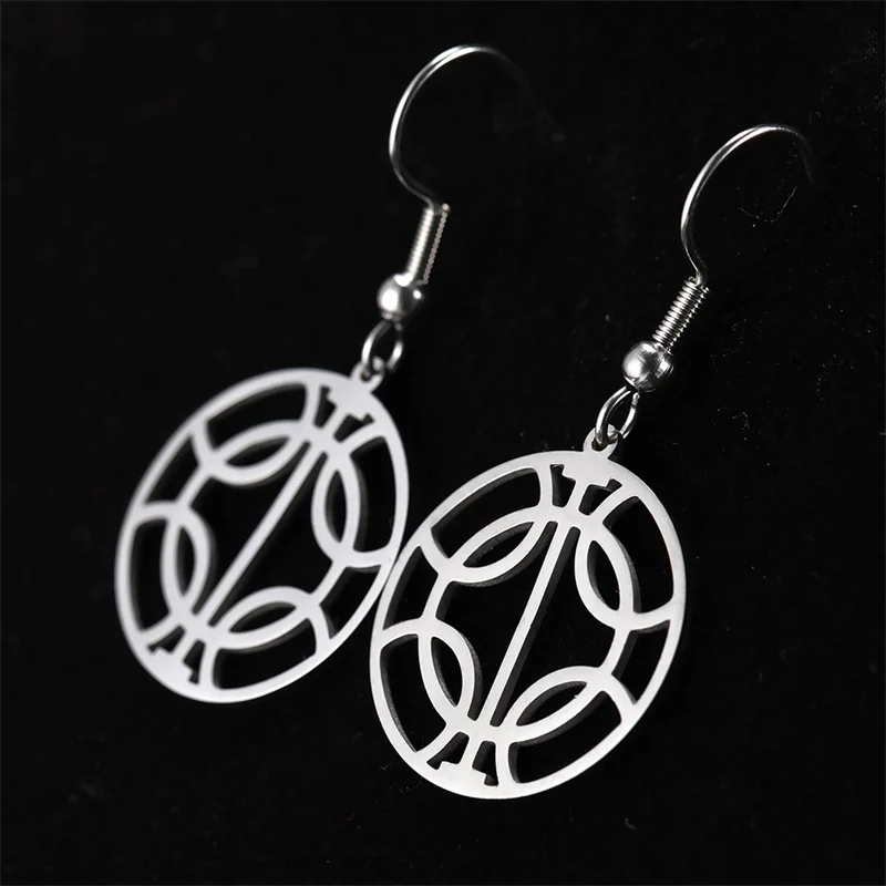Edelstahl aegishjalmur vegvisir Kompass baumeln Ohrring für Frauen Wikinger Blume des Lebens Amulett Tropfen Ohrringe Mädchen Schmuck – Detail 16