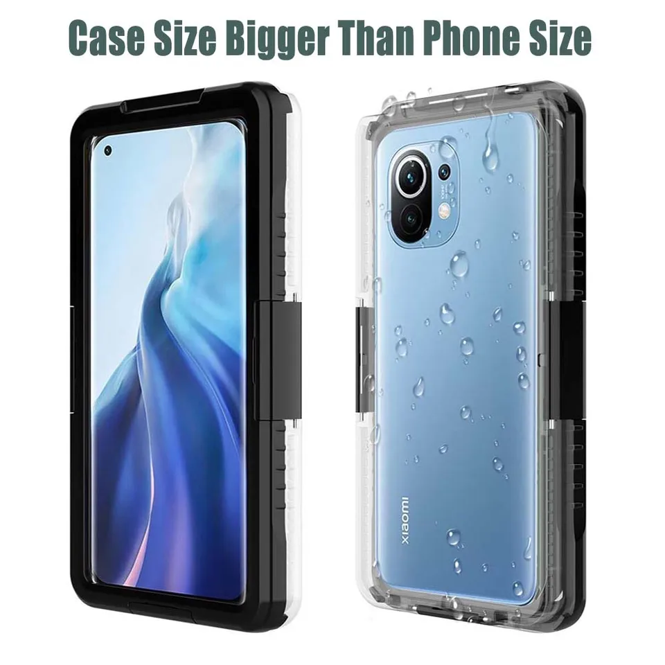 BIIULHCI Waterdichte Telefoonhoes - IPX8, Voor Xiaomi Poco X4 GT, Mi 13, 12, 11 En Andere Modellen, Met Vak Voor Creditcard