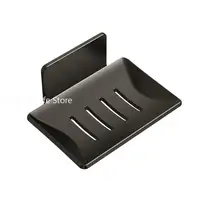 อลูมิเนียมผู้ถือสบู่สําหรับห้องครัว Self-Adhesive จานสบู่ระบายน้ําติดผนังสบู่กล่องห้องน้ํา Accessor 6