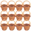 12 Pcs Mini Woven Basket Rattan Handmade Baskets Small Storage Home Decor Flower Baskets Photo Props Weaving Containers 2
