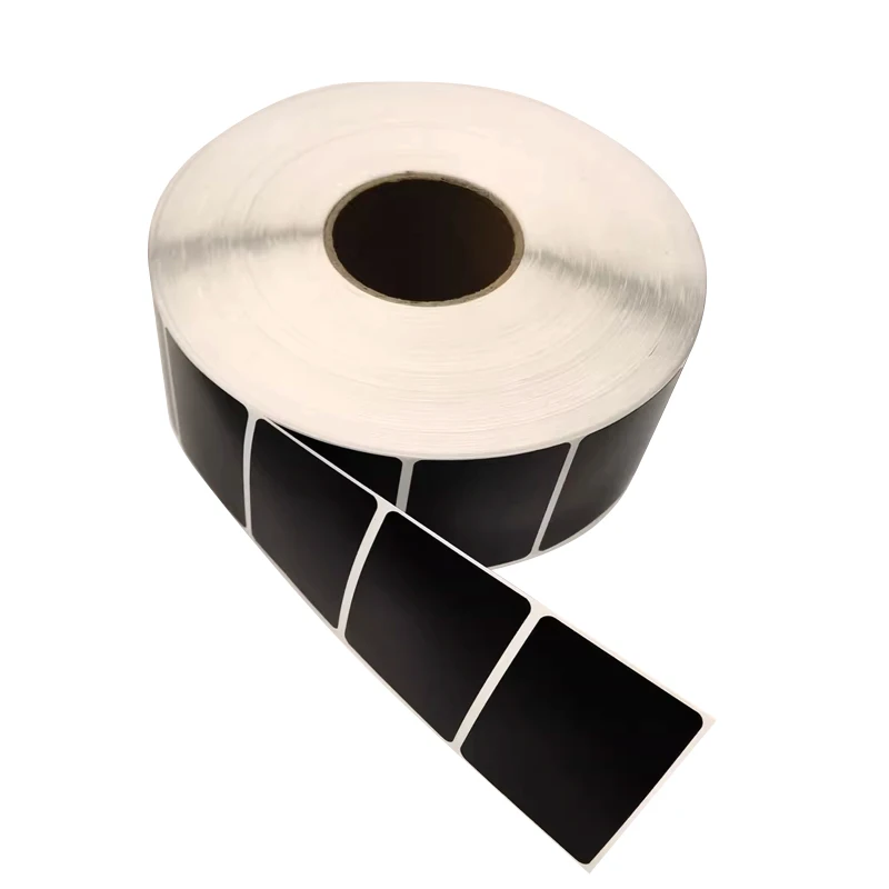 Synthetic Paper Waterproof Black PP Sticker 30 40 50 60 70 80 90 100mm Vinyl Thermal Transfer Carbon Printer Label For Foil/UV