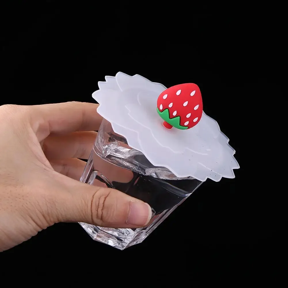 Cute Silicone Cup Cover High Temperature Resistance Sealed Cups Lids Tea Mug Cups Suction Seal Cap Diameter10 cup cover