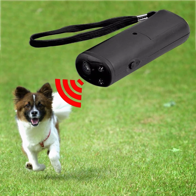 Silbato repelente para perros, dispositivo de entrenamiento antiladridos,  LED ultrasónico, 3 en 1 - AliExpress