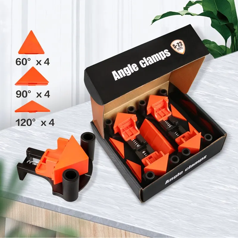 

12PCS Woodworking Clamp Set 60/90/120 Degree Right Angle Clamp Corner Wood Hand Tools 90 Degree Right Angle Clamp Fixing Clips