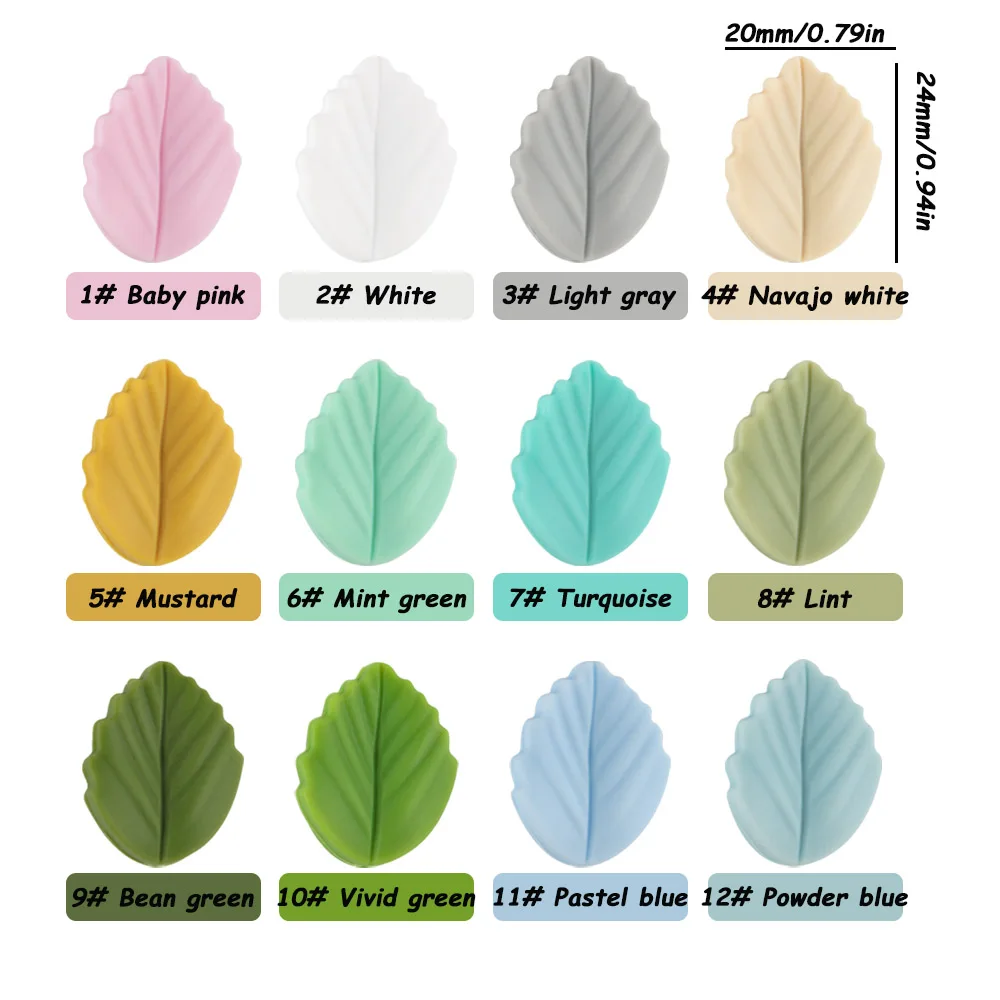 10/20pcs Mini Leaf Silicone Beads Jewelry Making Food Grade DIY Pacifier Chain Necklace Accessories Make Bracelets silicone beads