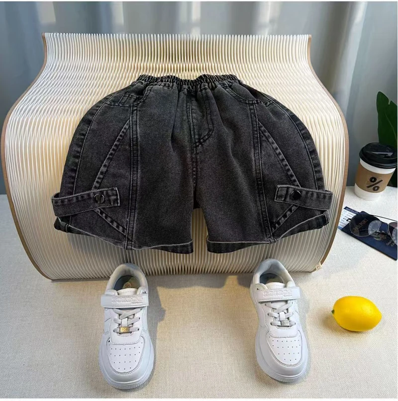 2-teiliges Sommer-Outfit für Kleinkinder, Jungen, kurzärmliges T-Shirt mit Buchstabenmuster, gewaschene Denim-Shorts, Set für Kinder, Jungen, lässige Streetwear-Kleidung, 2–6 Jahre – Detail 15