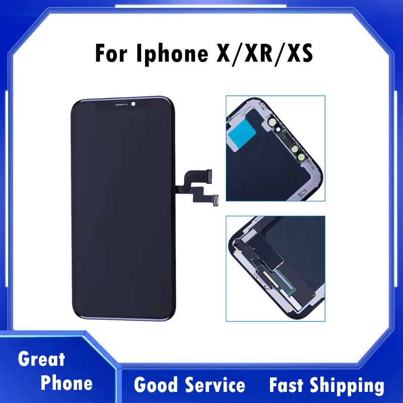 100% New Oled Lcd For Iphone X Xs Xr With Good 3D Touch Digitizer Assembly No Dead Pixel Lcd Screen Replacement Display