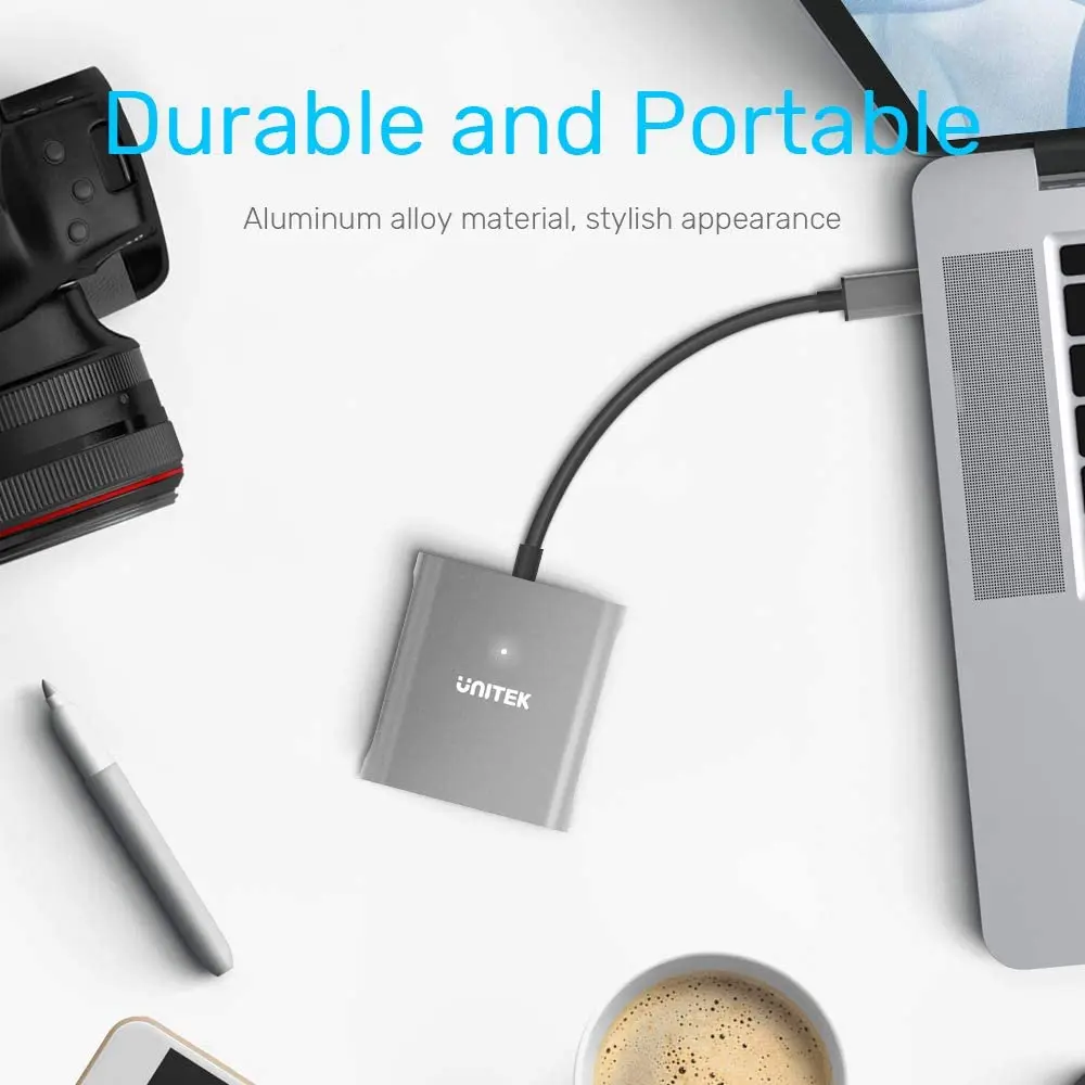 Unitek 3-em1 Leitor de Cartão tipo c 3.1 para sd Micro sd tf Cartão Usb 2.0 Hub Adaptador de Memória para Computador Portátil Acessórios do Telefone Móvel - Imagem 6