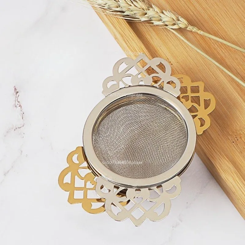 New Stainless Steel Tea Strainer with Drip Bowl Easy Clean Loose Leaf Traditional Hanging Herbal Home Kitchen Accessories