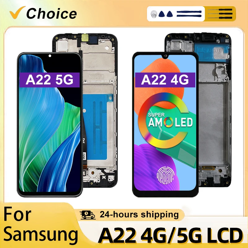 삼성 갤럭시 A22 4G LCD A225 용 IPS 디스플레이, 터치 스크린, 삼성 A22 5G 디스플레이 A226 LCD 디지타이저 교체 부품