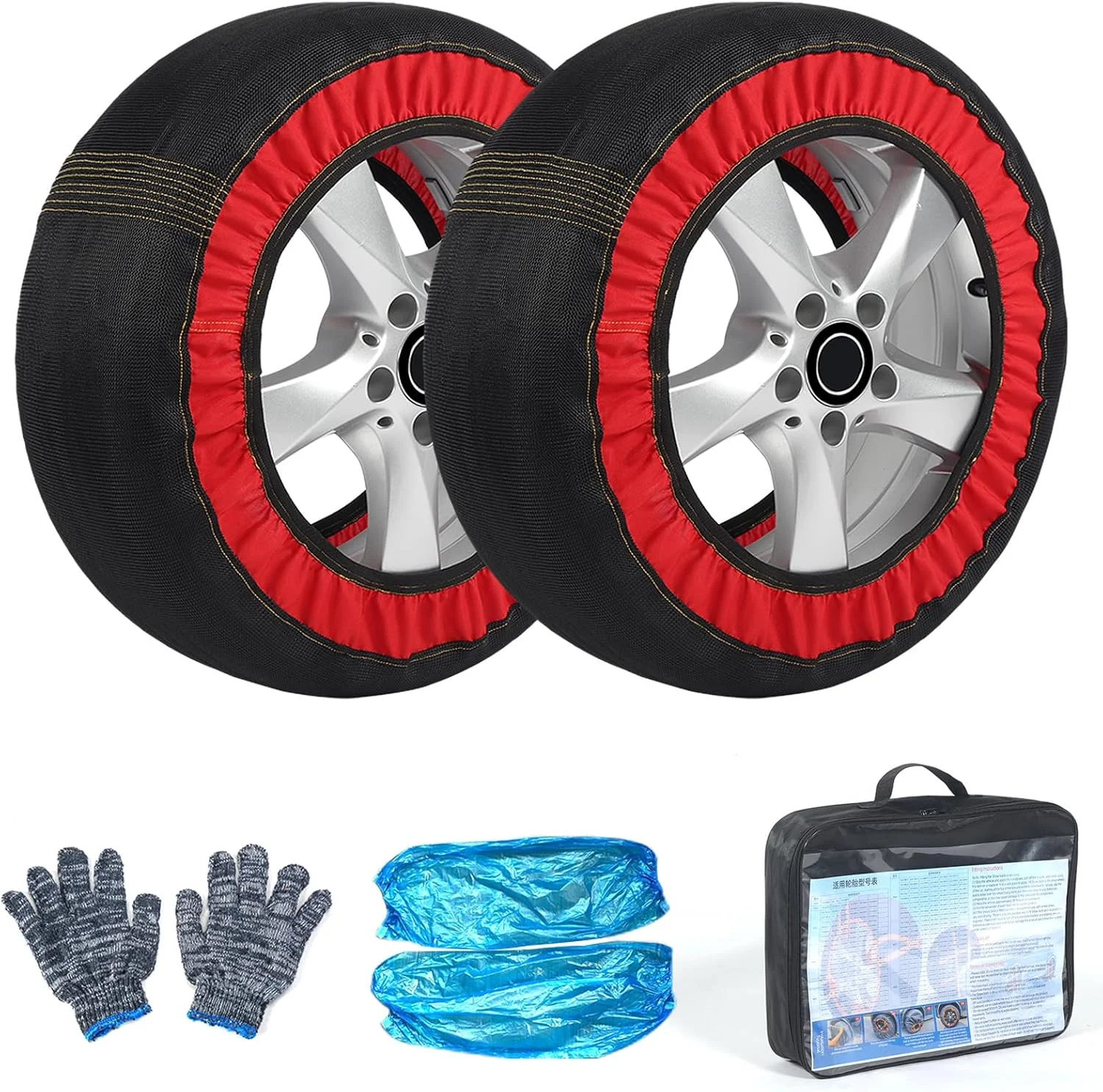 Emergency Tire Chain Snow Socks Winter Anti-skid Chains Car Wheel Snow Chains Safety Car Accessory for Car/SUV/Sports Tire