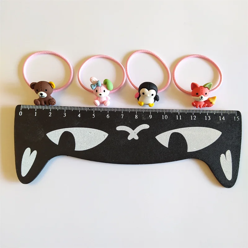 2PCS Neue Nette Bär Prinzessin Headwear Kinder Elastische Haar Bands Kinder Cartoon Seile Mädchen Zubehör Baby Kopfschmuck – Detail 5