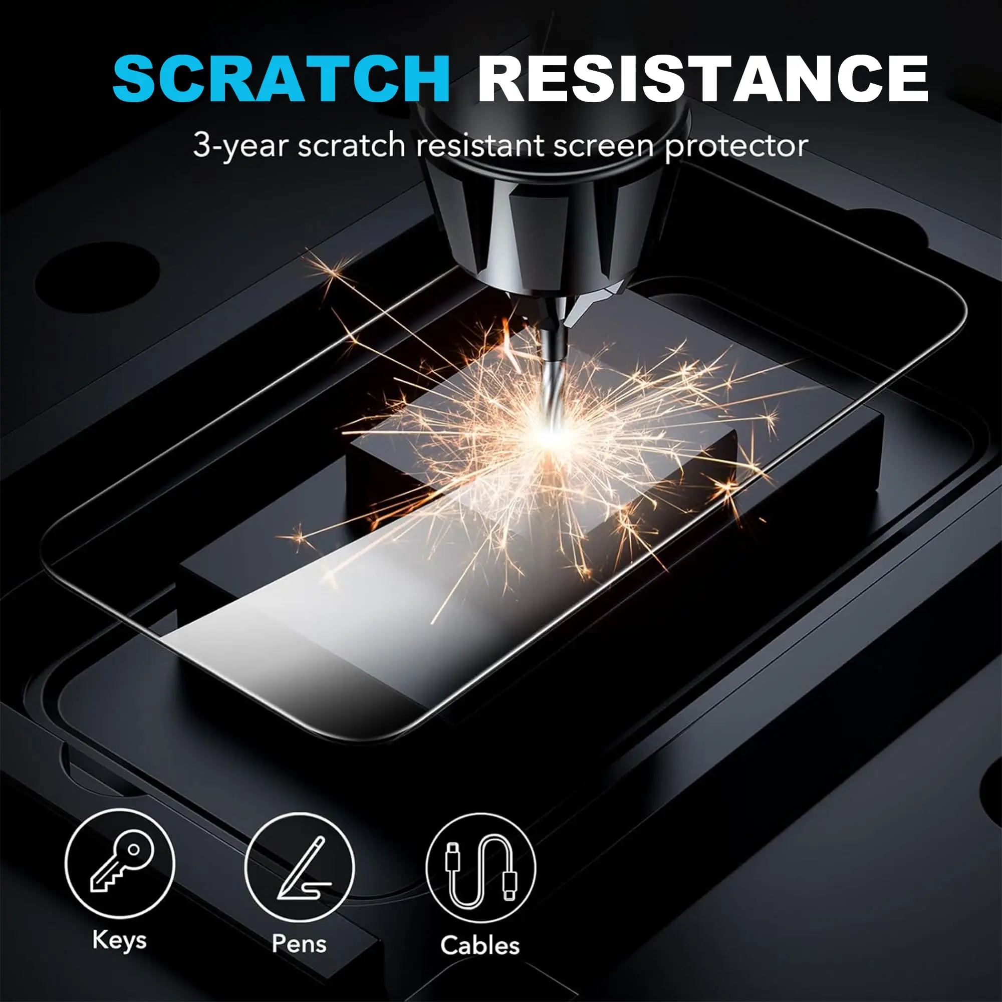 Ultra Clear HD Tempered Glass Screen Protector, 6.7-Inch, 9H Anti-Scratch, Case Friendly