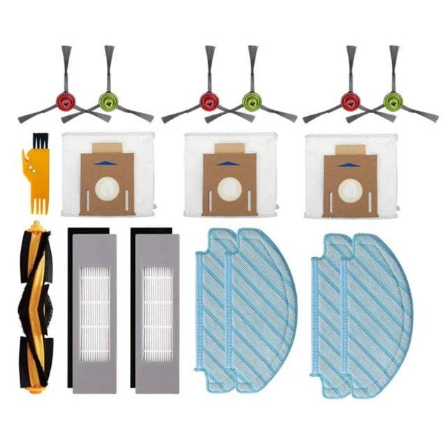 17Db Az Ecovacsok Számára Deebot Ozmo T8 Aivi Max T9 Sorozat N8 Pro Pro+ Fő Oldalsó Kefe Szűrő Mopszövet Porzsák