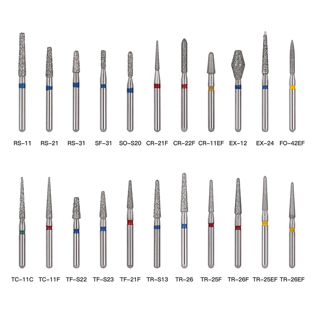 10Pcs Dental Diamond Burs Dril for High Speed Handpiece FG 1.6mm Bur Laboratory Grinding Polishing Tools Dentistry Material