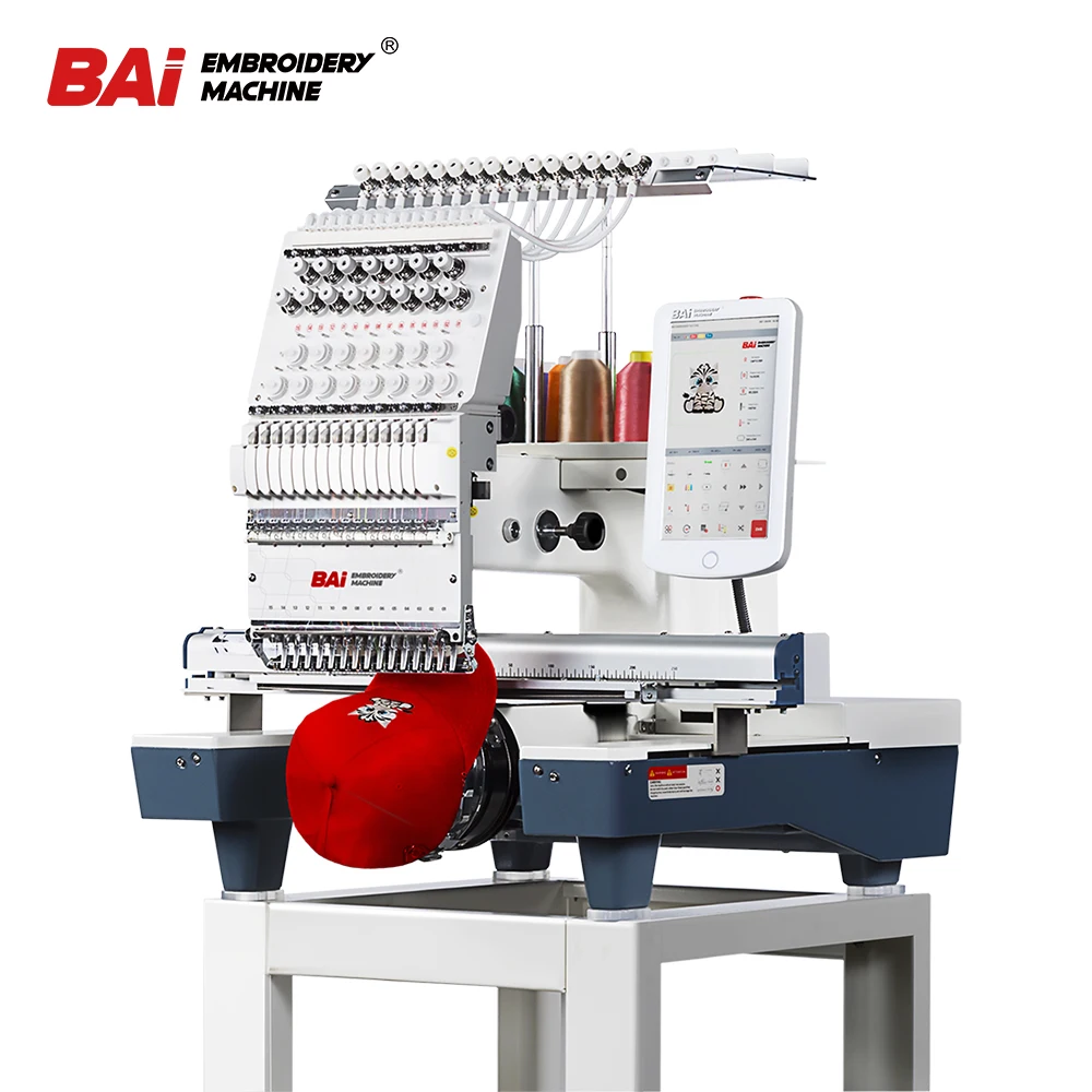 BAI 12/15 colors apparel machinery single head embroidery machine price
