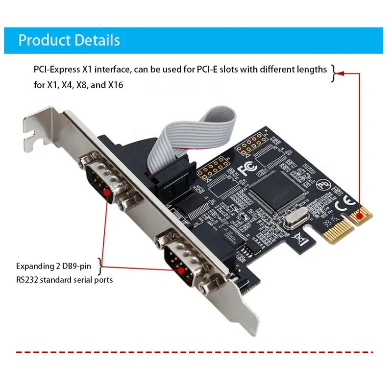 Купить: PCI-E последовательный порт карта PCIe 2 Последовательный порт ...