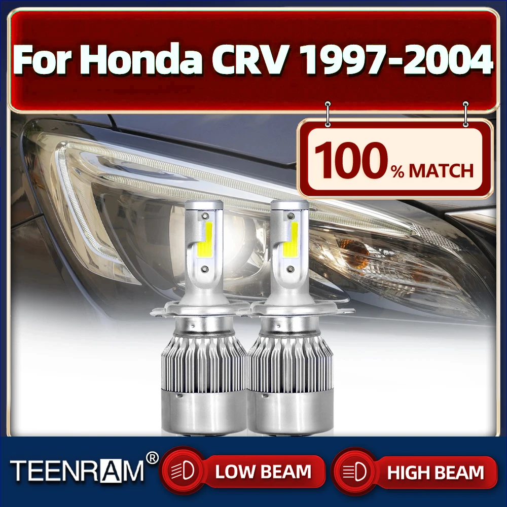 

H4 светодиодный лампы для фар дальнего и ближнего света автомобиля светильник 20000LM автомобильная лампа 12В 6000 К для Honda CRV 1997 1998 1999 2000 2001 2002 2003 2004