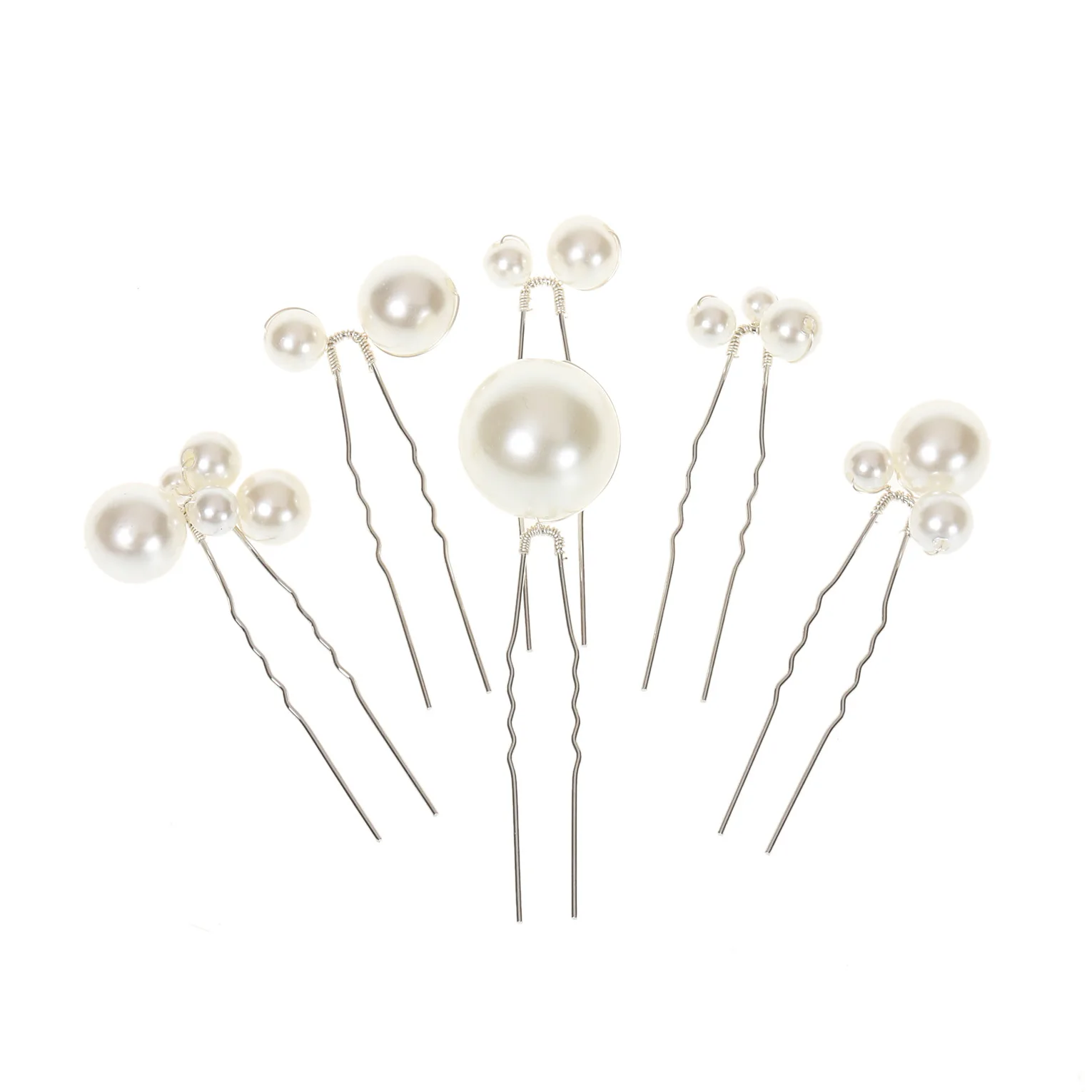 6-piece Set Fashion Women's White Pearl Alloy U-shaped Hairpin Bridal Wedding Hair Accessories Jewelry Headpiece jewelry set hair accessory hair headdress bridal headwear pearl hairpins