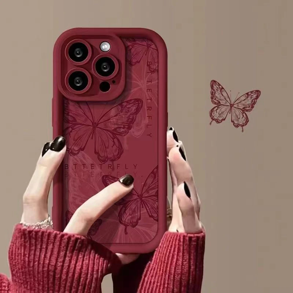 Purple Butterfly Couple Soft TPU Phone Case - Stylish and Durable Back Cover