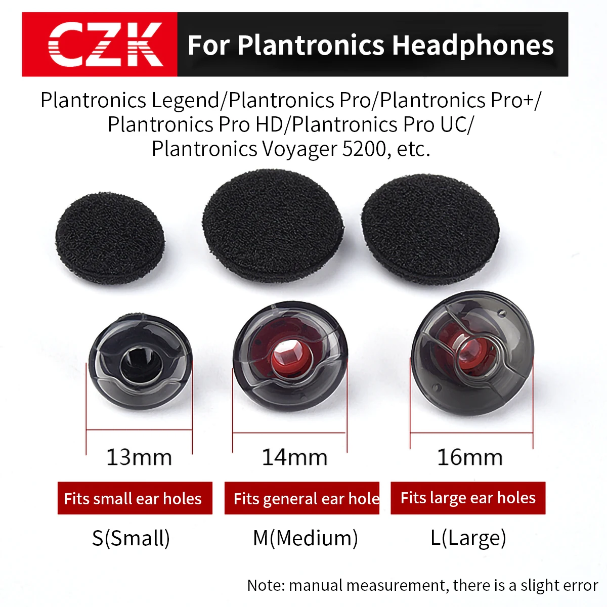 Silicone Ear Tips for Plantronics Voyager 5200/Legend/Pro/Pro+/Pro