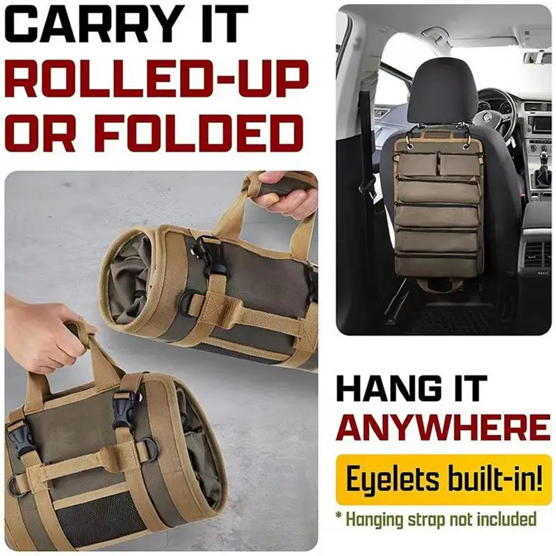 Tool Bag Multi-Purpose Hardware Tool Bag Multi-Pocket Rolled Portable Storage Bag Waterproof Storage Pliers Wrench