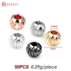 Silver Brass Round Ball Spacer Beads for Jewelry Making - Assorted Sizes (5MM 50PCS)