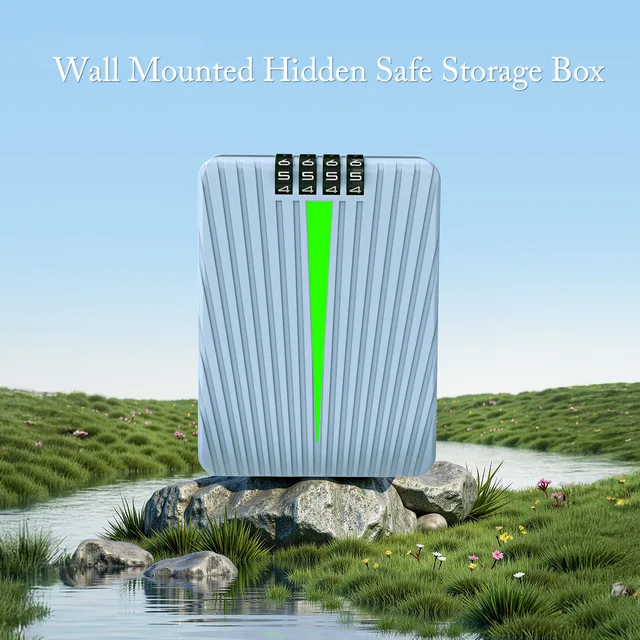 Creative Color Wall Mounted Key Safe Box 4-digit Code Lock Password Plastic Money Safe Storage Box For Home Office Student Desk 1