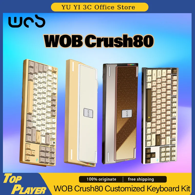 

WOB Crush80 Custom Mechanical Keyboard Aluminum Lump Kit 2.4g Bluetooth Triple Mode Wireless 87 Keys Gasket Magnetic Charge