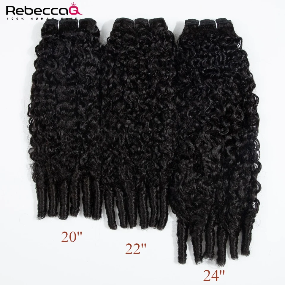 RebeccaQ Extension di Capelli Umani Ricci Birmani, Fasci di Capelli Grezzi Ondulati Profondi di Alta Qualità, Doppia Trama, Estensioni di Capelli Vietnamiti - immagine 4