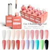 FZANEST Rubber Base Builder Gel for Nails Milky White Gel Nail Polish 5 in 1 Multifunctional Nail Gel Self Leveling Base Gel 1