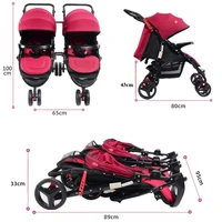 2025 Poussette bébé double séparable et combinable, poussette pliable élargie et élargie, poussette bébé haut de gamme 6
