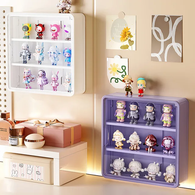 Boîte de rangement murale pour figurines d'action, présentoir magnétique à aspiration T1, boîte ennemi pour jouets, boîte de rangement anti-poussière pour beurre 2