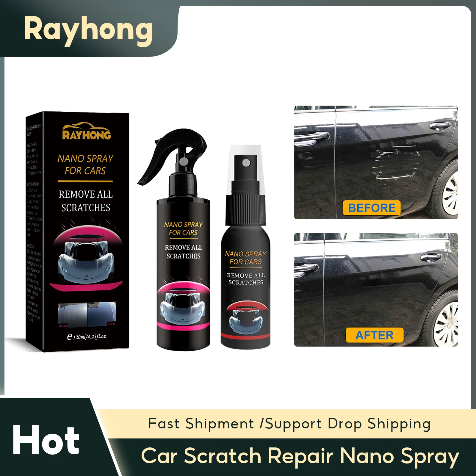 

Car Scratch Repair Nano Spray Scratch Remover Spray Auto Lacquer Repairing Polish Ceramic Coating Paint Spray Wax Car Paint Care