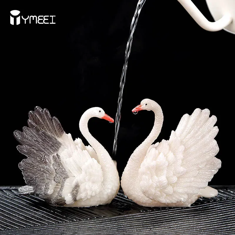 Ymeei Swan Tea Pet Decoration Cerimonia Del Tè Cinese Little Live Pets Kung Fu Tea Set Vassoio Da Tè Accessori Per La Decorazione Della Casa