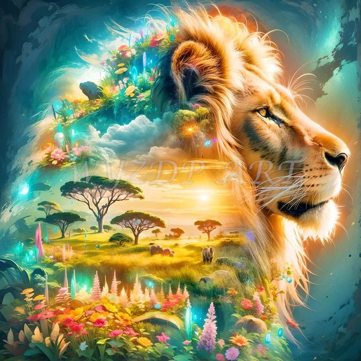 WYZDP DIY 100% フェアリーダストダイヤモンド塗装キットライオン