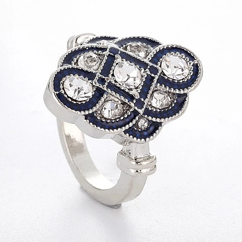 Finger Ring Popular European and American Blue Winding Ladies Creative Chinese Knot Geometric Banquet Casual Lucky Wedding Ring finger ring wedding rings wedding ring