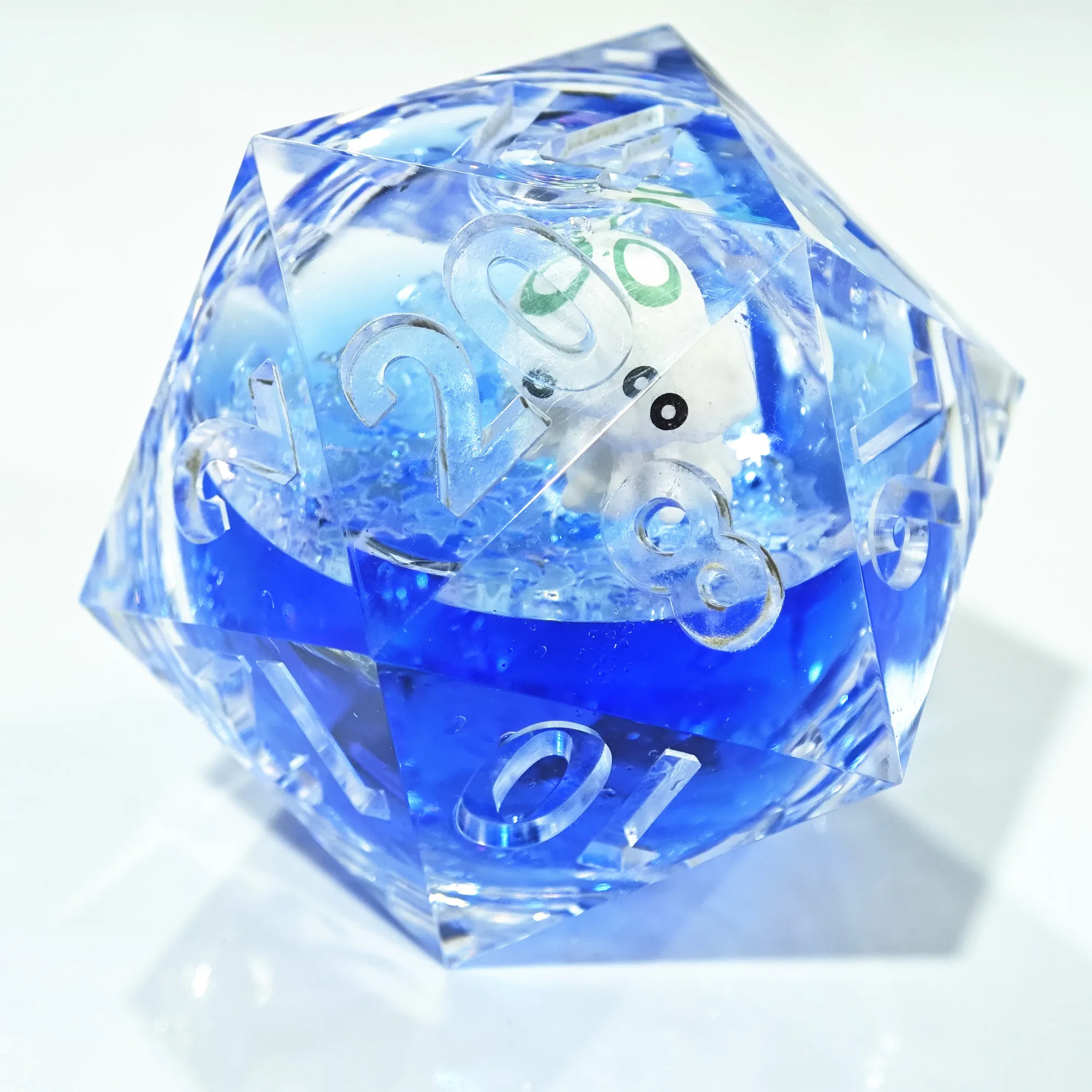 MINI PLANET 50mm D20 Liquid Core Dice For TRPG DND D20 Large Dice Desktop Game Sharp Handmade Resin Polyhedral 20 sided
