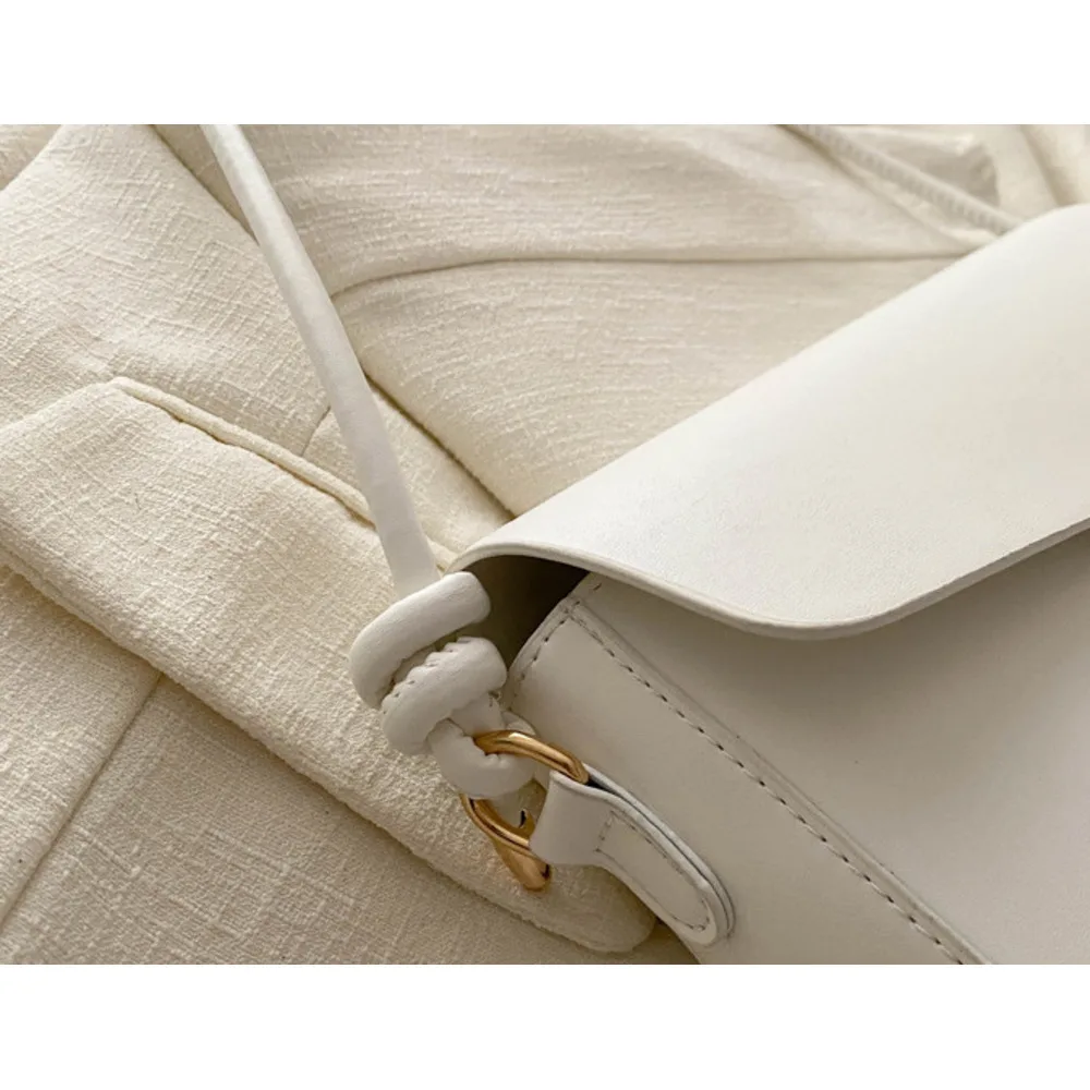 Small Square Shoulder Bag For Women Solid Colour Simple Style_voghion.com