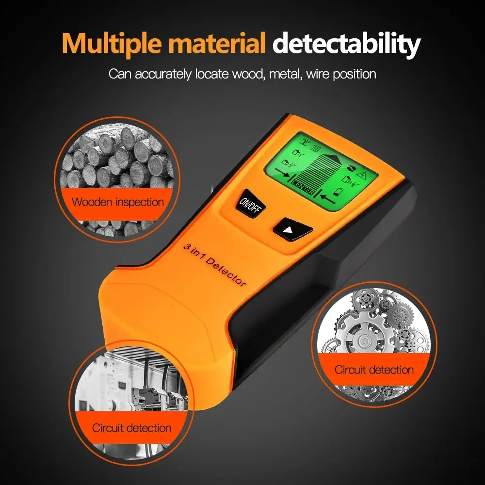 Wall Scanner Pipe Finder Pipe Wire Detector Live Wire Gadgets Detect Wall Electric Box Finder Digital 3 In 1 Sensor Scanner wall scanner detector