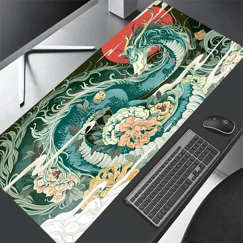 Компьютерный коврик для мыши, китайский коврик для мыши с драконом 900x400 XXL, большой художественный коврик для мыши Qinglong, большой коврик для мыши, Настольный коврик для ПК, коврик для клавиатуры