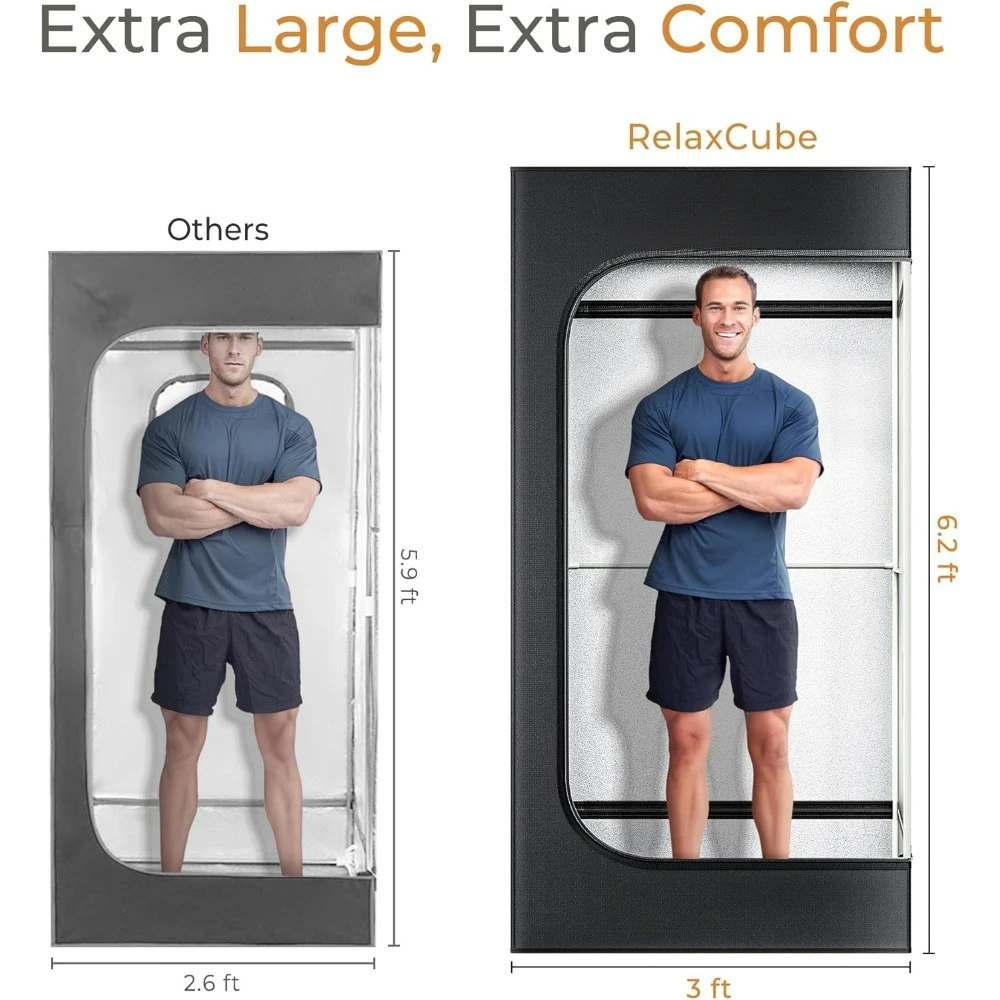 Portable Steam Sauna 1200W 3L, Sauna Tent with Ergonomic High Back Chair, Full Body Personal Sauna Box for Home Spa Indoor 5