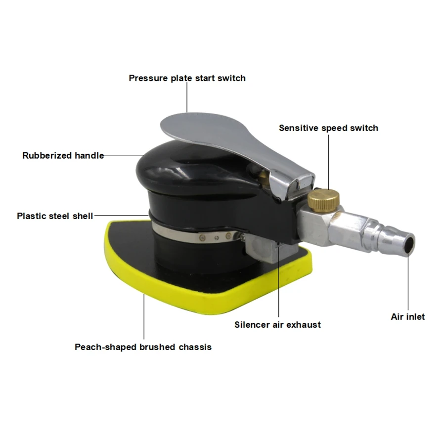 Triangle pneumatic sandpaper machine 70*100 flapping sander pneumatic eccentric sheet metal polishing tool 90*130mm 3