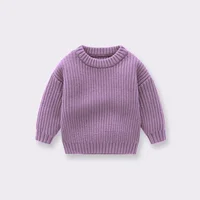 0-6T Newborn Baby Sweater Kid Boy Girl Winter Clothes Warm Thick Knit Pullover Top Infant Long Sleeve Basic Knitwear Outfit 6