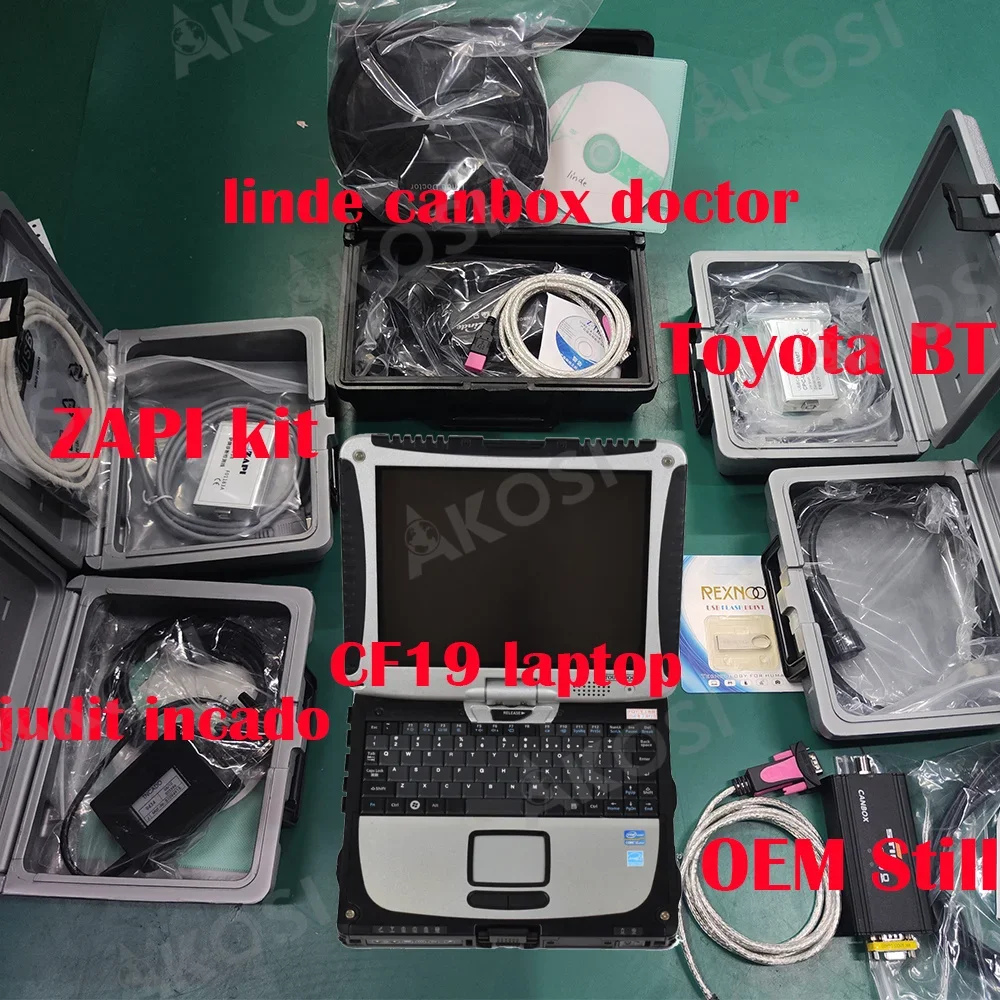

Полный комплект вилочного погрузчика Для Linde canbox doctor Judit box Incado Zapi-USB Аккумуляторный диагностический сканер canbox для toyota BT + ноутбук CF19