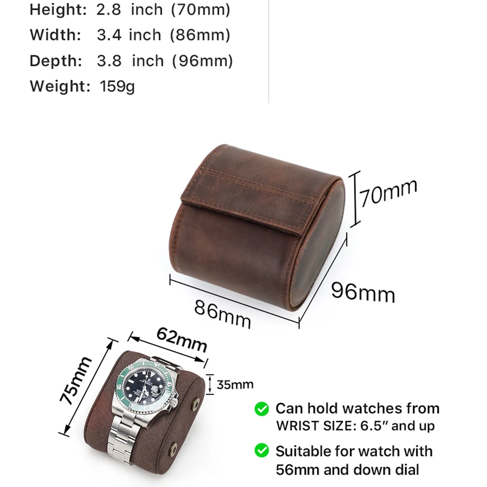 CONTACT'S FAMILY Genuine Leather Vintage Handmade Watch Roll Travel Storage Organizer Display Watch Free Engraving Name Gift