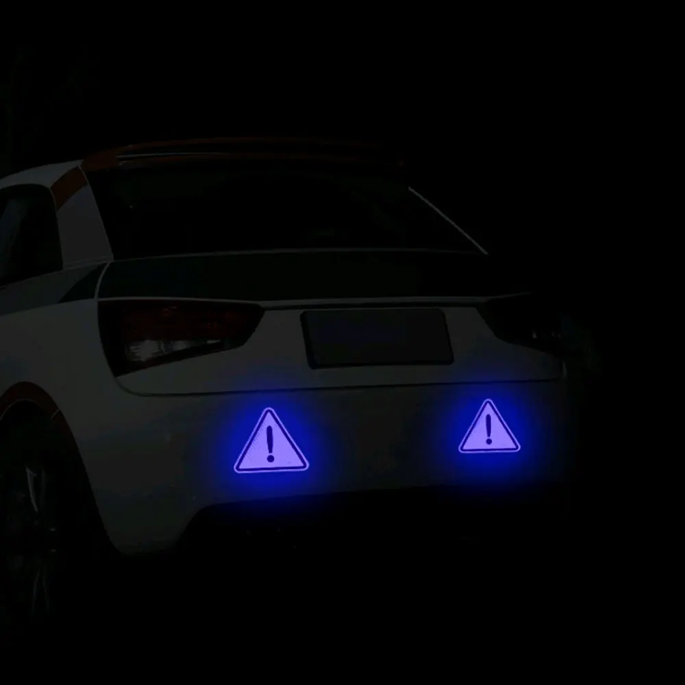 

1x Car Exterior Night Driving Safety Reflective Sticker Car Sticker Triangle Exclamation Mark Reflective Warning Sign Car Parts