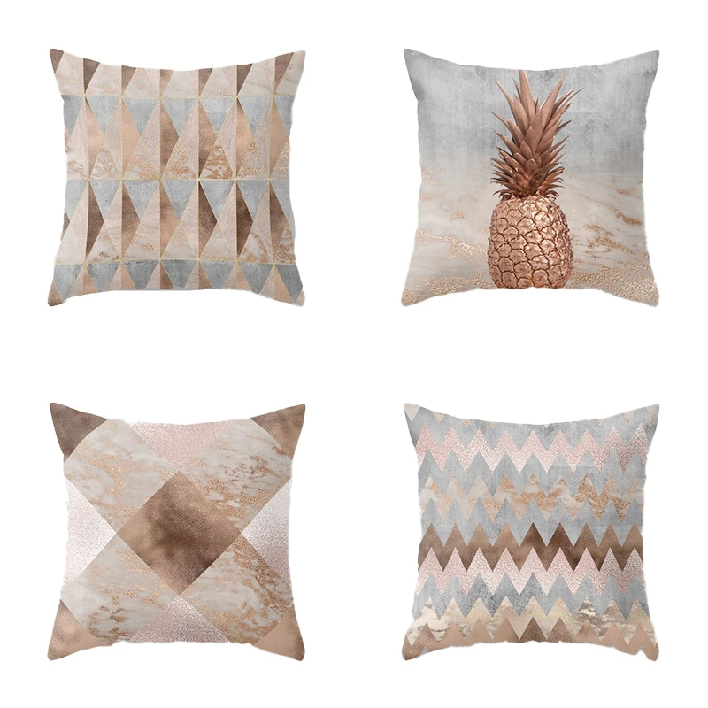 

HOT SALE 4PCS Marbling Cushion Cover Pillowcase Home Decorative Sofa Square Pillow Cover Bedroom Car Decor 45X45cm