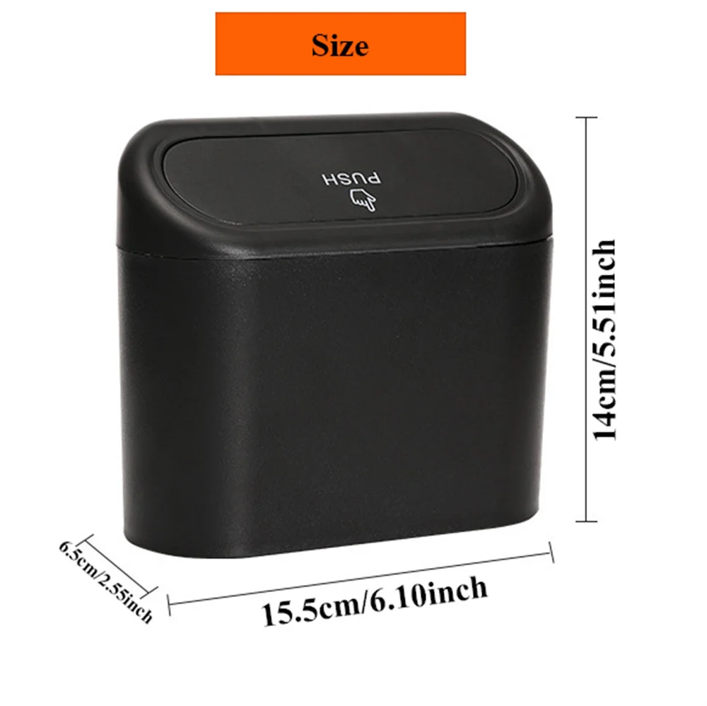 Portable Plastic Car Storage Box Car Trash Can Lid Garbage Waterproof Box Mobile Trash Bin Storage Bucket with Bags