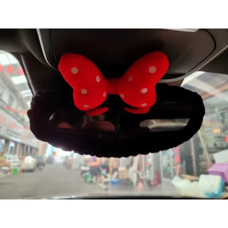 Creative cute panda doll car rearview mirror cover decoration new cartoon electric sedan reversing mirror car decoration